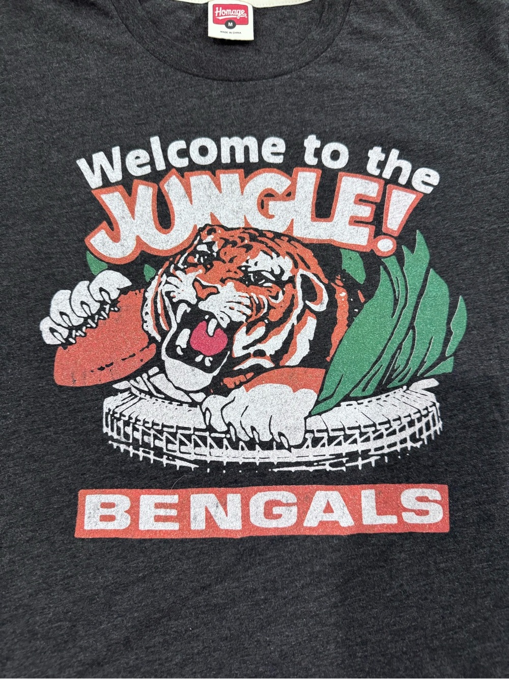 HOMAGE Charcoal Graphic Tee with Orange & White Accents - Picture 2 of 8